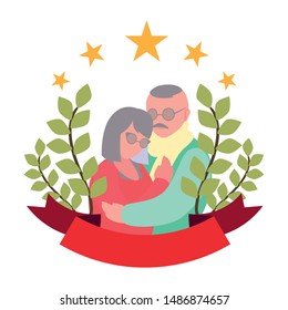 happy grandparents day flat design