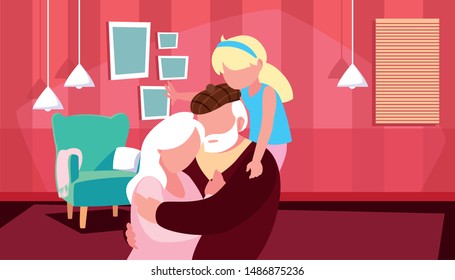 happy grandparents day flat design