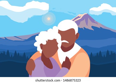happy grandparents day flat design