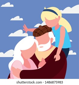 happy grandparents day flat design