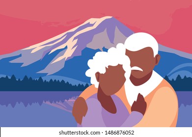 happy grandparents day flat design
