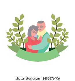 happy grandparents day flat design