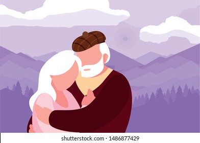 happy grandparents day flat design