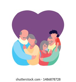 happy grandparents day flat design