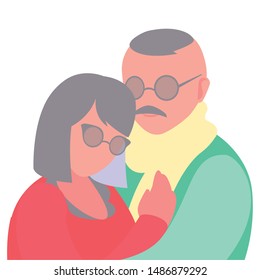 happy grandparents day flat design