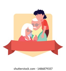 happy grandparents day flat design