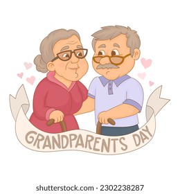 Happy Grandparents Day, grandmother and grandfather together.