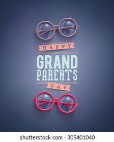 Happy Grandparents Day, greeting card, eps 10