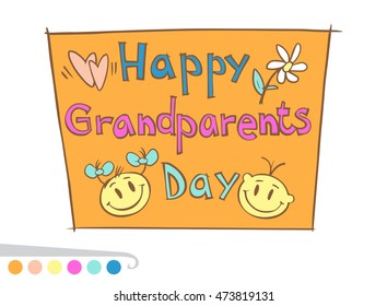 Happy Grandparents Day greeting card vector illustration isolated on white background