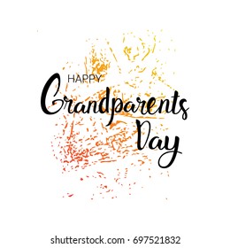 Happy Grandparents Day Greeting Card Banner Text Over White Background Vector Illustration