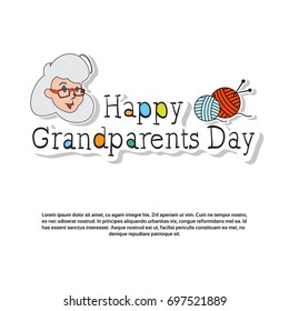 Happy Grandparents Day Greeting Card Banner With Copy Space Vector Illustration