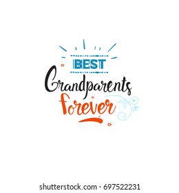 Happy Grandparents Day Greeting Card Banner Text Over White Background Vector Illustration