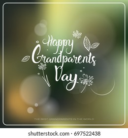 Happy Grandparents Day Greeting Card Colorful Banner With Text Vector Illustration