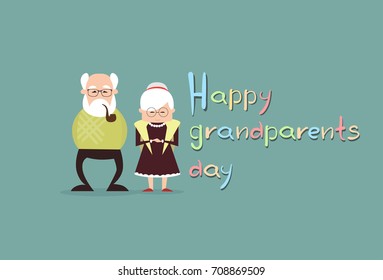 Happy Grandparents Day Greeting Card Banner Vector Illustration