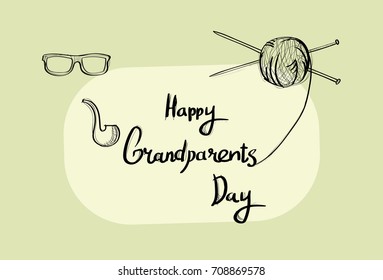 Happy Grandparents Day Greeting Card Banner Vector Illustration