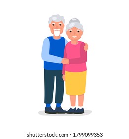 Happy Grandparents Day Greeting with smiling grandfather and grandmother vector illustration
