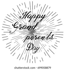 Happy grandparents day, hand drawn lettering, vector illustration.