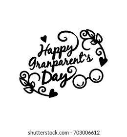 Happy Grandparents Day - hand drawn lettering vintage illustration