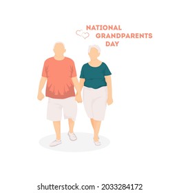 Happy Grandparents Day. Happily retired couple vector isolated on the white. Grandparents vector