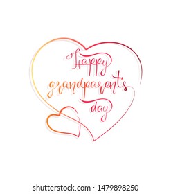 Happy Grandparents Day! Hearts. Hand drawn lettering.
Best grandfather and grandmother! Happy grandparents calligraphy on white background. Vector illustration isolated