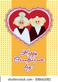 Happy grandparents day. Ideal for postcards, greeting cards, poster. Vector illustration in cartoon style