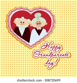 Happy grandparents day. Ideal for postcards, greeting cards, poster. Vector illustration in cartoon style