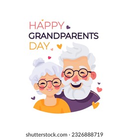 Happy Grandparents Day Illustration in Flat Style for Poster or Greeting Card Background