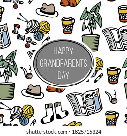 Happy Grandparents Day Postcard. Hand-drawn Picture. Vector