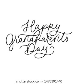 Happy grandparents day poster vector illustration. Best congratulation lettering card written in white font on blank white background referring to senior people with grandchildren flat style concept