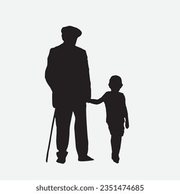 Happy Grandparents Day Silhouette Template