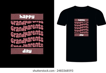 Happy Grandparents Day T-shirt design vector Graphic. Template for banner, poster, postcard, t-shirt, mug, etc. Grandparents day, Vector illustration, Calligraphy, Vector T-shirt Template. tee design.