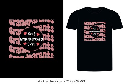 Happy Grandparents Day T-shirt design vector Graphic. Template for banner, poster, postcard, t-shirt, mug, etc. Grandparents day, Vector illustration, Calligraphy, Vector T-shirt Template. tee design.