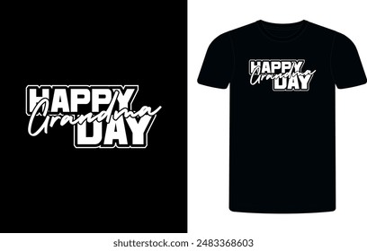 Happy Grandparents Day T-shirt design vector Graphic. Template for banner, poster, postcard, t-shirt, mug, etc. Grandparents day, Vector illustration, Calligraphy, Vector T-shirt Template. tee design.