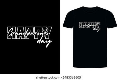 Happy Grandparents Day T-shirt design vector Graphic. Template for banner, poster, postcard, t-shirt, mug, etc. Grandparents day, Vector illustration, Calligraphy, Vector T-shirt Template. tee design.