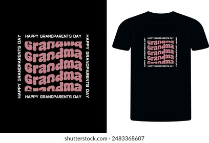 Happy Grandparents Day T-shirt design vector Graphic. Template for banner, poster, postcard, t-shirt, mug, etc. Grandparents day, Vector illustration, Calligraphy, Vector T-shirt Template. tee design.