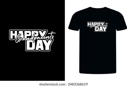 Happy Grandparents Day T-shirt design vector Graphic. Template for banner, poster, postcard, t-shirt, mug, etc. Grandparents day, Vector illustration, Calligraphy, Vector T-shirt Template. tee design.