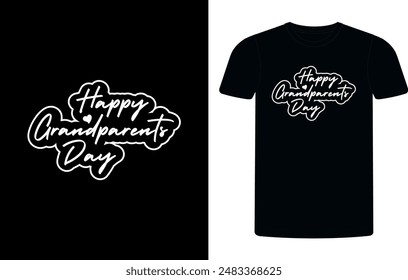Happy Grandparents Day T-shirt design vector Graphic. Template for banner, poster, postcard, t-shirt, mug, etc. Grandparents day, Vector illustration, Calligraphy, Vector T-shirt Template. tee design.
