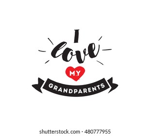 Happy Grandparents day typographic emblem, logo. Vector illustration. Design for greeting card, flyer, poster, banner or t-shirt.