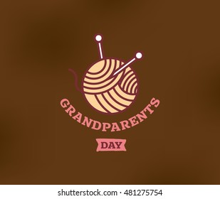 Happy Grandparents day typographic emblem, logo. Vector illustration. Design for greeting card, flyer, poster, banner or t-shirt.