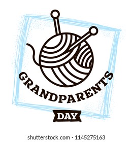 Happy Grandparents day. Typography. logo design. Usable for greeting card, flyer, poster, banner or t-shirt.