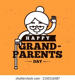 Happy Grandparents day. Typography. logo design. Usable for greeting card, flyer, poster, banner or t-shirt.