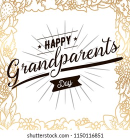 Happy Grandparents day. Typography. logo design. Usable for greeting card, flyer, poster, banner or t-shirt.