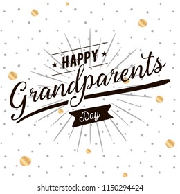 Happy Grandparents day. Typography. logo design. Usable for greeting card, flyer, poster, banner or t-shirt.