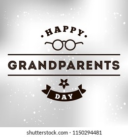 Happy Grandparents day. Typography. logo design. Usable for greeting card, flyer, poster, banner or t-shirt.