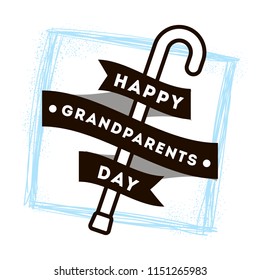 Happy Grandparents day. Typography. logo design. Usable for greeting card, flyer, poster, banner or t-shirt.