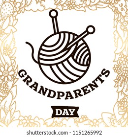 Happy Grandparents day. Typography. logo design. Usable for greeting card, flyer, poster, banner or t-shirt.