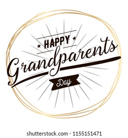 Happy Grandparents day. Typography. logo design. Usable for greeting card, flyer, poster, banner or t-shirt.