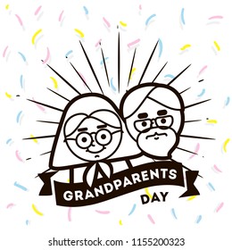 Happy Grandparents day. Typography. logo design. Usable for greeting card, flyer, poster, banner or t-shirt.