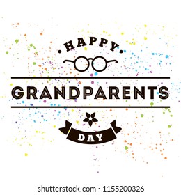 Happy Grandparents day. Typography. logo design. Usable for greeting card, flyer, poster, banner or t-shirt.