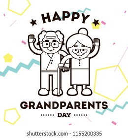 Happy Grandparents day. Typography. logo design. Usable for greeting card, flyer, poster, banner or t-shirt.